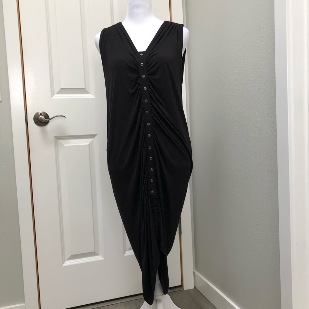 BB DAKOTA SLEEVELESS V NECK MIDI DRESS BLACK SMALL